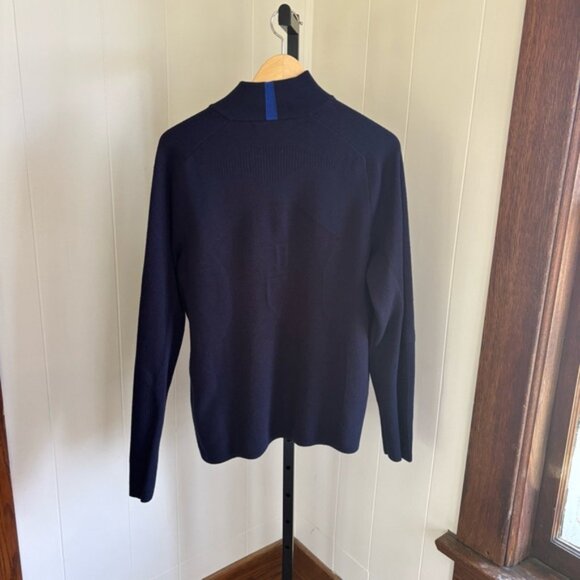 RLX Ralph Lauren Men’s Medium Blue 1/4 Zip Wool Blend Sweater Outdoor Pullover - Picture 5 of 12